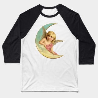 Victorian Moon Cherub Baseball T-Shirt